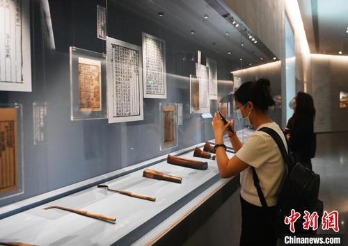 中国侨网观众参观展览。 安源 摄