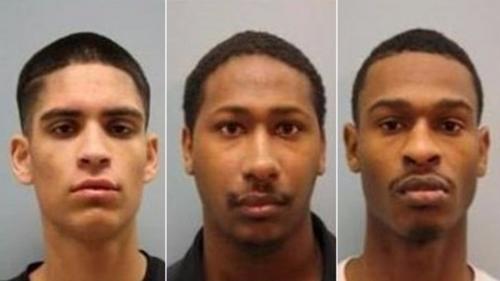中国侨网3名嫌犯，左起：20岁的佩拉塔（Erick Peralta）、21岁的德瑞克（Aakiel Kendrick）和23岁的卡里（Khari Kendrick）（美国中文网）