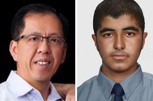 中国侨网华裔警员郑树基（左）被少年贾巴尔（右）枪杀。（澳洲新快网援引当地媒体）