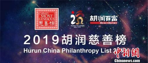 中国侨网胡润研究院5月21日发布的《2019胡润慈善榜》　官方　摄