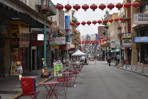 中国侨网旧金山华埠都板街在这个周末异常冷清。（图片来源：美国《世界日报》/黄少华 摄）