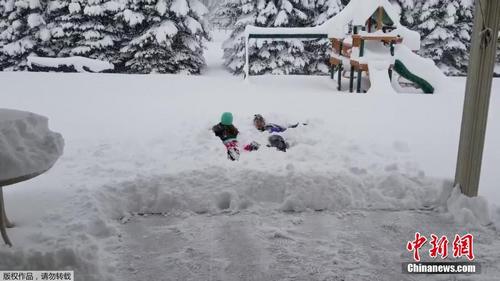 美国宾州大雪破纪录 如同走进“棉花糖”世界