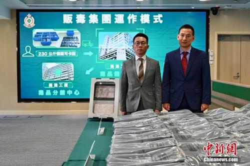 香港海关检获230公斤价值约1.8亿港元怀疑可卡因毒品