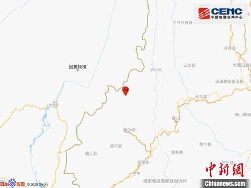 中国侨网侨乡云南腾冲发生3.1级地震。国家地震台网微博截图