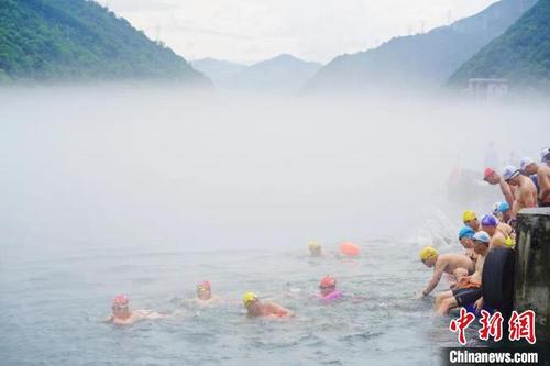 中国侨网“夏日冬泳”国际挑战赛现场。赛事主办方