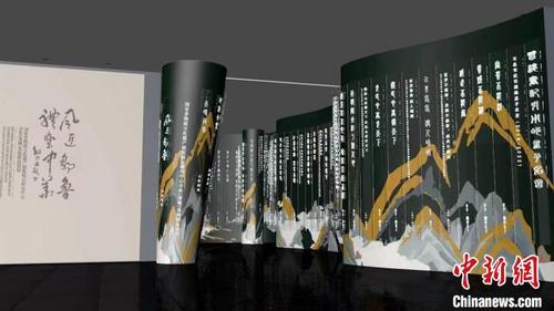 中国侨网序厅大型装置“以礼立人”使用简牍卷轴形式展开长卷　山东邹城市文化和旅游局供图